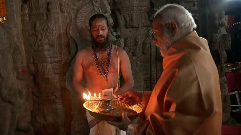 PM Modi | offers prayers | Veerabhadra temple | Andhra Pradesh | shreshth bharat |