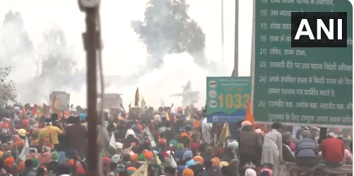 Punjab-Haryana Shambhu border | police fire tear gas | farmer protest | shreshth bharat |