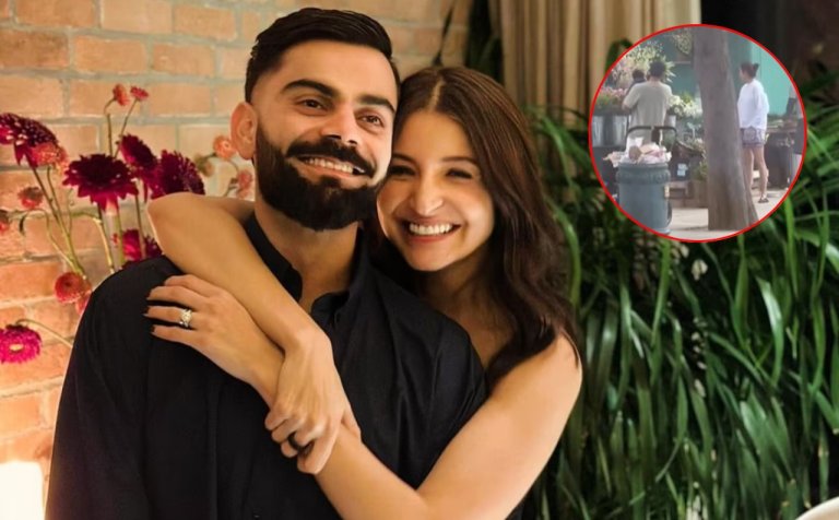 Anushka Sharma Virat Kohli spotted with son akaay for first time in london video goes viral