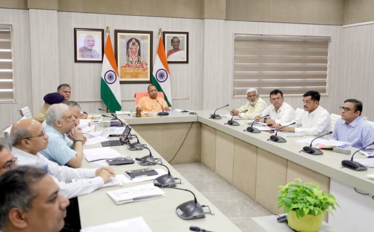 UP CM Yogi Adityanath seen in action mode conduct high level meeting with officials regarding flood