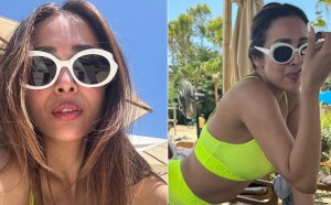 Malaika Arora shared her stunning photos from vacation relaxing in the middle of the sea