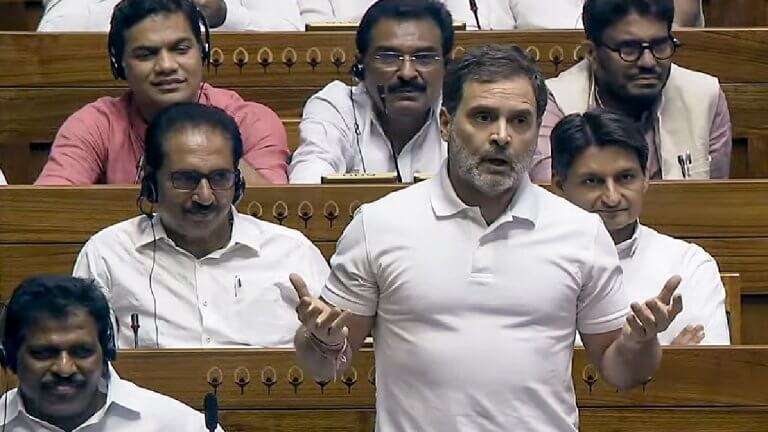 rahul gandhi speech in lok sabha during parliament session