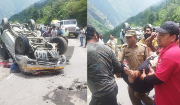 Badrinath Highway Accident occurred on Badrinath Highway vehicle loaded with passengers overturned