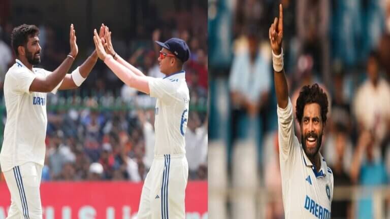 Jasprit Bumrah, Yashasvi Jaiswal and Ravindra Jadeja