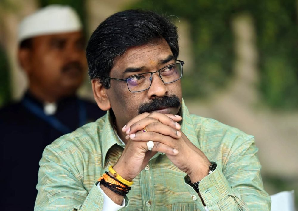 Godda, Dec 15 (ANI): Jharkhand Chief Minister Hemant Soren at an event during Khatiani Johar Yatra, in Godda on Thursday. (ANI Photo)