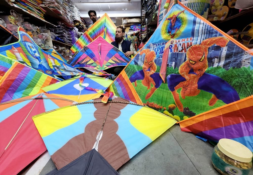 Mumbai, Jan 07 (ANI): A man selling colourful kites at a shop in the Dongri area ahead of the Makar Sankranti festival, in Mumbai on Friday. (ANI Photo)