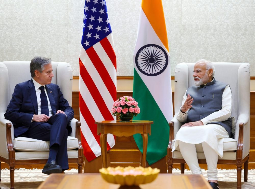 New Delhi, Nov 10 (ANI): Prime Minister Narendra Modi meets US Secretary of State Antony J. Blinken, in New Delhi on Friday. (ANI Photo)