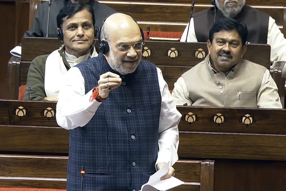 New Delhi, Dec 11 (ANI): Union Home Minister Amit Shah speaks in the Rajya Sabha during the Winter Session of the Parliament, in New Delhi on Monday. (ANI Photo/Sansad TV)