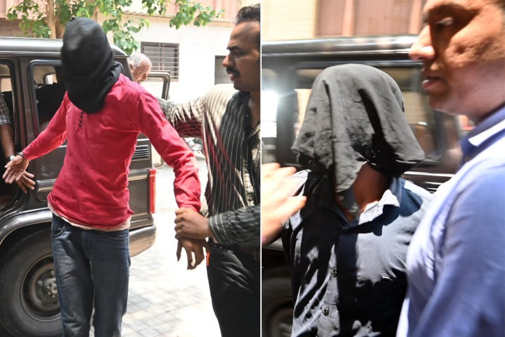 Mumbai, Apr 16 (ANI): (Combo Photo) Two accused Vicky Gupta and Sagar Pal being produced to Mumbai's Killa Court after getting arrested in connection with the firing incident outside the residence of Bollywood actor Salman Khan, in Mumbai on Tuesday. The court sends two accused to the custody of Mumbai Crime Branch till April 25. (ANI Photo)