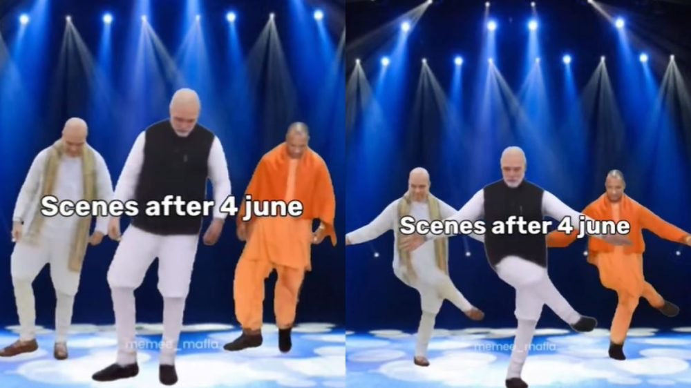 PollHumour modi shah yogi dance viral video